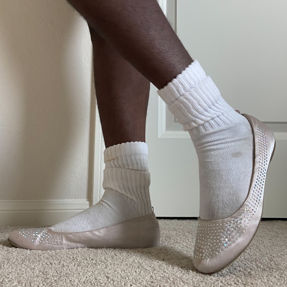 GEORGE LIGHT PINK RHINESTONE BALLET FLATS SIZE 9